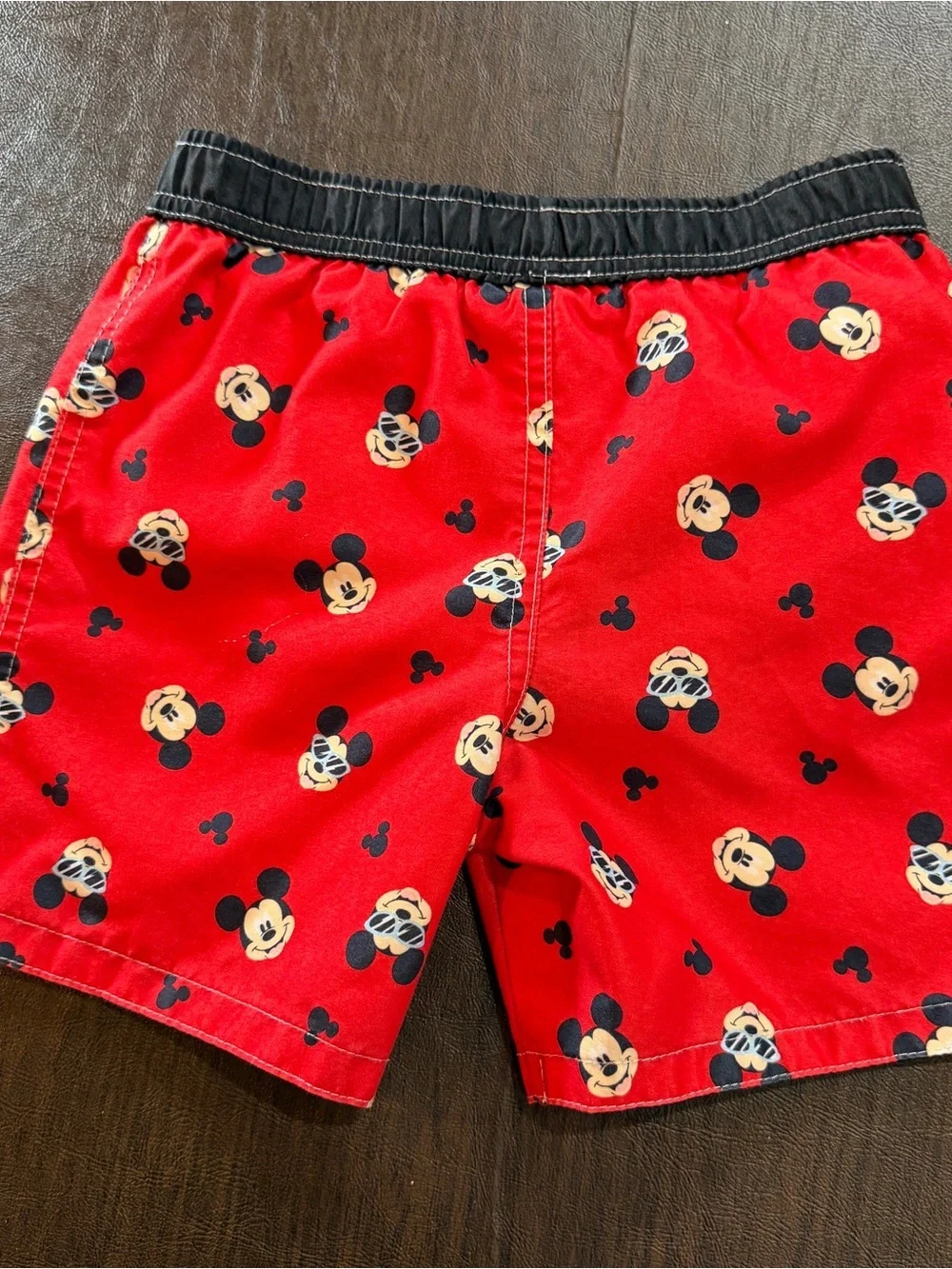 Disney Baby Mickey Mouse Face Red Swim Trunks Sz 24M